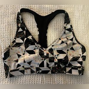 Black White Pattern Victoria Sport Sports Bra Size Small Excellent Condition